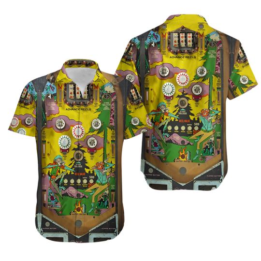Universal 70s Pinball Hawaiian Shirt Vintage Arcade Outfit