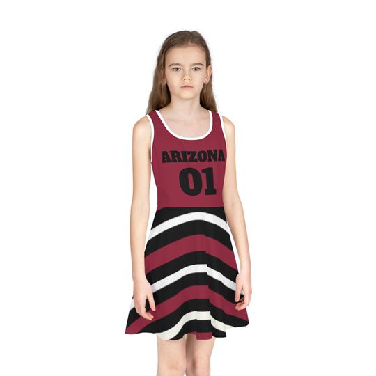 Discover Red and Black striped girls dress, Arizonna Football themed dress, Toddler dress, game day outfit, Matching Dress, Christmas gift