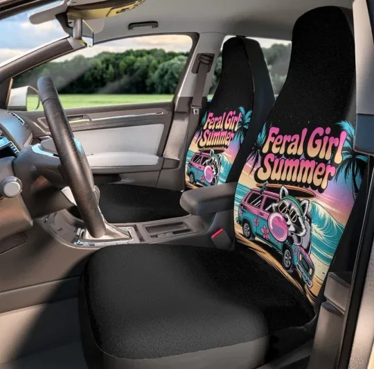 Discover Feral Girl Summer, Car Seat Covers,Retro Seat Covers