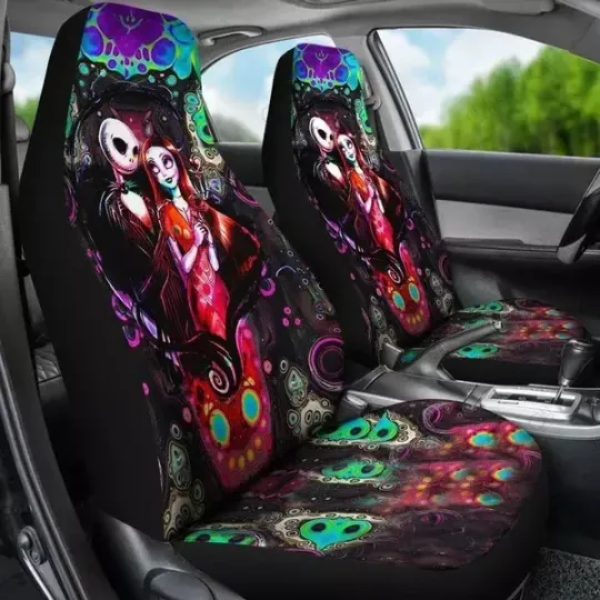 Nightmare Before Christmas Jack Skellington And Sally Lovers Car Seat Covers