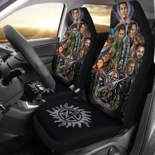 Discover Supernatural Car Seat Covers TV Demon Hunter Series Auto Protector