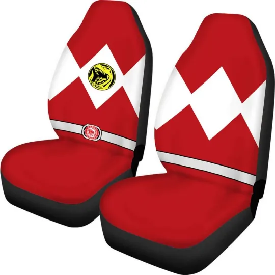 Discover Red Ranger Mighty Morphin Car Seat Cover Set of 2, Halloween Car Seat Cover