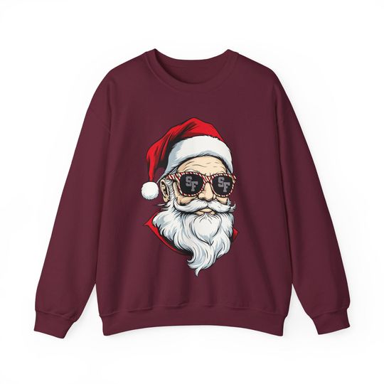 Discover San Francisco Football Santa Sunglasses Sweatshirt, 49ers Christmas, Game Day Sweatshirt Sports Fan Gift