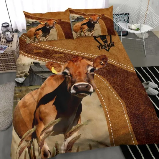 Jersey Cattle Customized Bedding Set