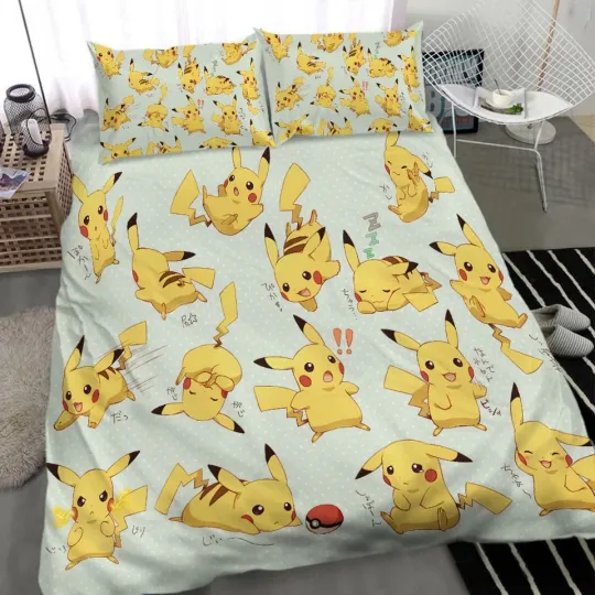 PKM Duvet, Pika Bedding set, Cozy Bedding for Kids Teens and Game Fans