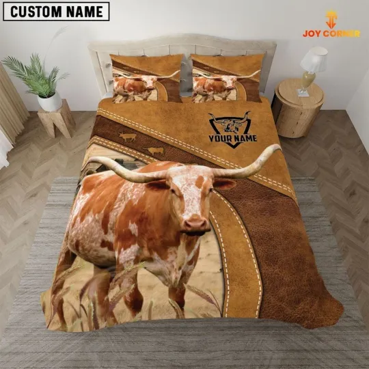 Discover Texas Longhorn Cattle Customized Bedding Set