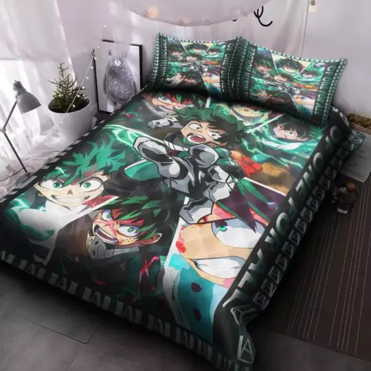 Discover Hero Anime Deku Quilt Duvet Cover Set Home Textiles Comforter Cover Full