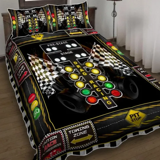 Discover Drag Racing Game 3D All Over Printed Bedding Set, Bedding set For Game Lover