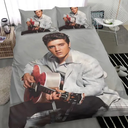 Rock and Roll Bedding Set – Elvis Presley Themed Bedroom Decor Gift