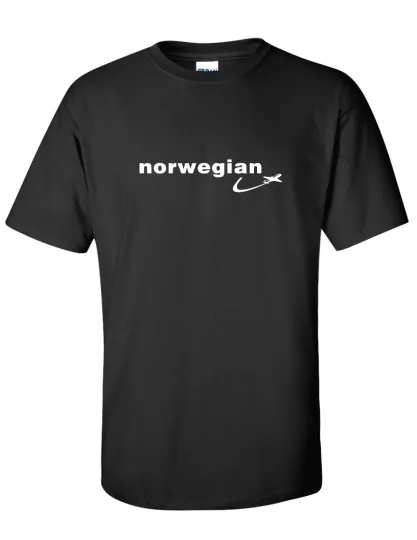 Discover Norwegian Air White Logo T-Shirt, European Airline Aviation