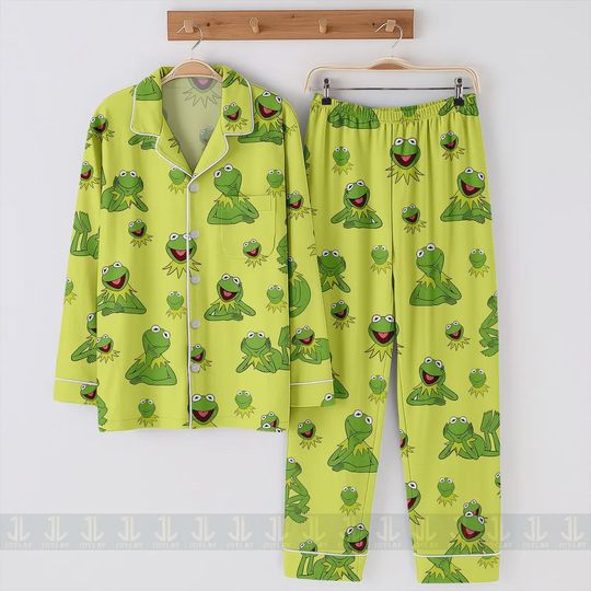 K the frog Satin Pajama Set: Muppets Unisex Sleepwear