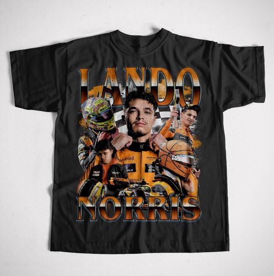 Discover Lando Norris Bootleg Shirt, Retro vintage Racer Tee, Vintage 90s Style Motorsport Graphic T-Shirt, Racing Fan Streetwear Gift