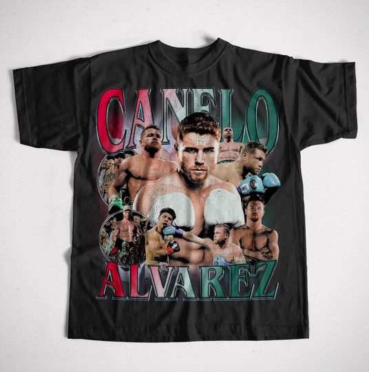 Unisex Canelo Alvarez Bootleg T-Shirt, Retro Boxing Graphic Tee, 90s Style Champion Vintage Fighter Shirt