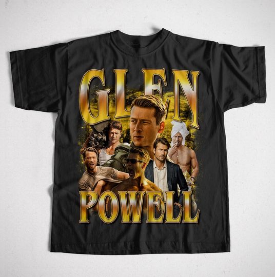 Discover Limited Glen Powell Vintage T-Shirt for Men and Women, Retro Celebrity Tee