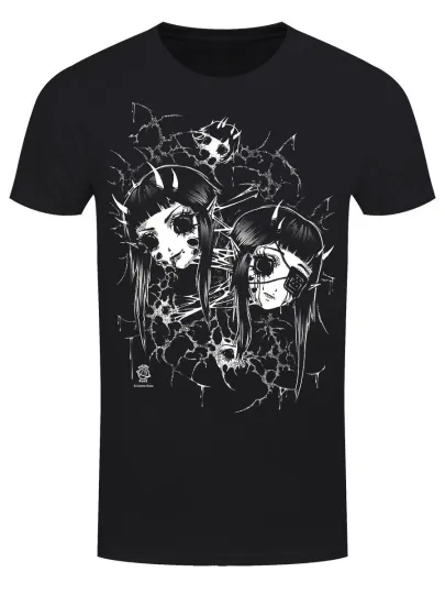 Discover Cosmic Boop Split Men's Black T-Shirt