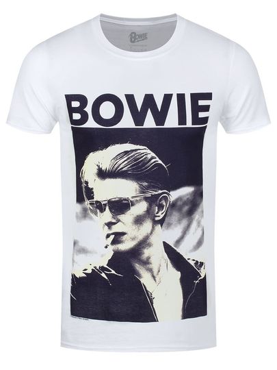 Discover David Bowie Smoking Mens White T-Shirt