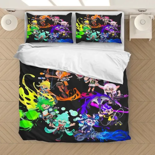 Discover Splatoon Game Gamer Bed Duvet Cover Quilt Cover Pillowcase 200x230cm 3pcs/set