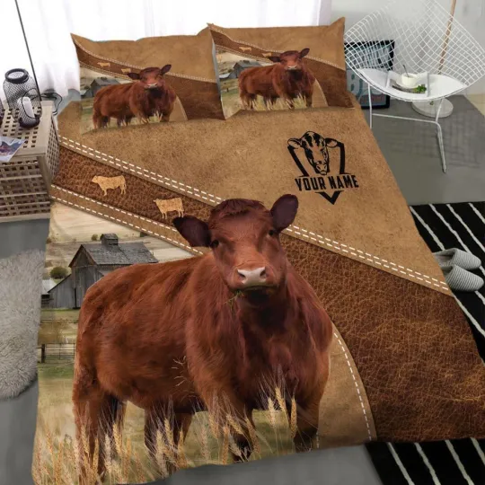 Discover Red Angus Cattle Customized Bedding Set