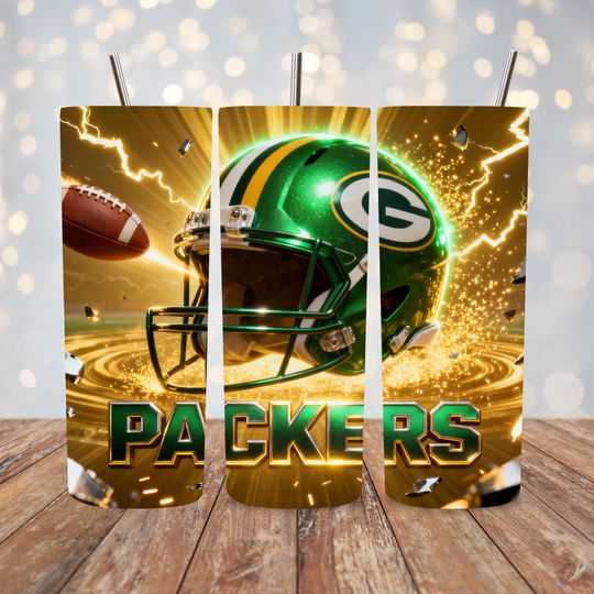 Discover Green Bay Football 20oz Tumbler with Lid And Straw, Sports Mascot Tumbler