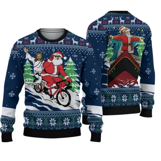 Discover Buddy Cop Christmas Movie Scene Winter Attire Ugly Sweater