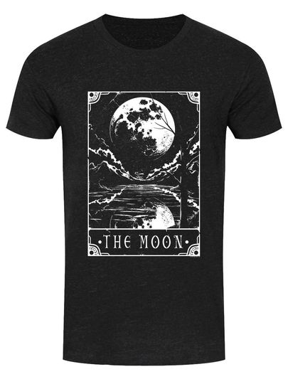 Discover Deadly Tarot - The Moon Mens Heather Black Denim T-Shirt
