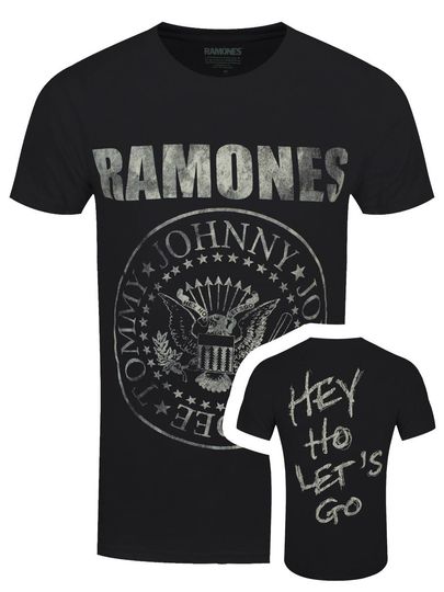 Discover Ramones Seal Hey Ho Mens Black T-Shirt