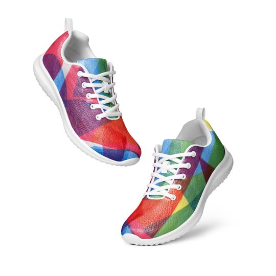 Discover Colorful Geometric Print Women's Athletic Shoes  Lightweight Running Sneakers