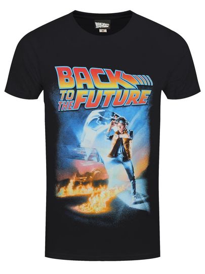 Back To The Future Poster Mens Black 3D T-Shirt