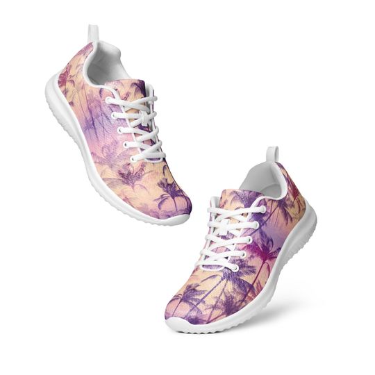 Discover Sunset Vibes Mens Athletic Shoes  Tropical Beach Print Sneakers