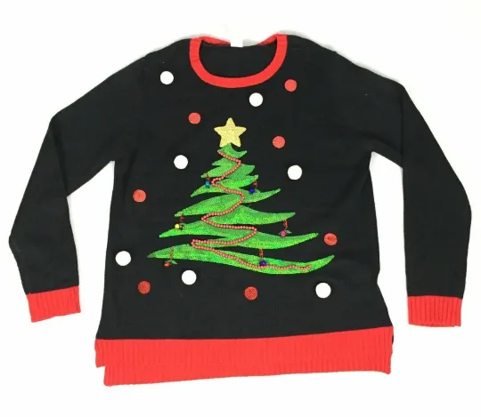 Discover Holiday Time Ugly Christmas Sweater Christmas Tree - Women's Size L
