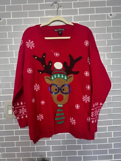 Discover Rudolph Christmas Ugly Sweater – Women’s 1X – EUC