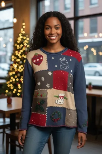 Discover Vtg Cherokee Women’s Medium Christmas Sweater Ugly Xmas Retro Holiday Party Knit