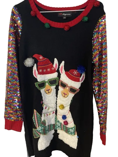 Discover 33 Degrees  Ugly Christmas Sweater,   Womens Medium