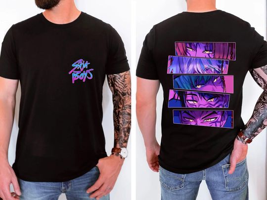 Discover Saja Boys 2 Slide Youth Toddler Shirt, Saja Boys Boy Band Shirt, Kpop Demon Inspired Movie Shirt, Demon Hunters Merch, Kpop Shirt, Boy Group