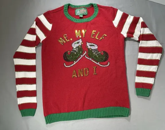 Ugly Christmas Sweater women’s small Me My Elf and I