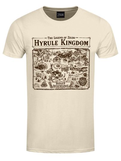 Discover Nintendo Legend of Zelda Map of Hyrule Men's Cream T-Shirt