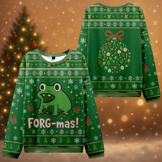 Discover FORG-mas Christmas Sweatshirt, Frog Protest Shirt, Portland Activist Sweater