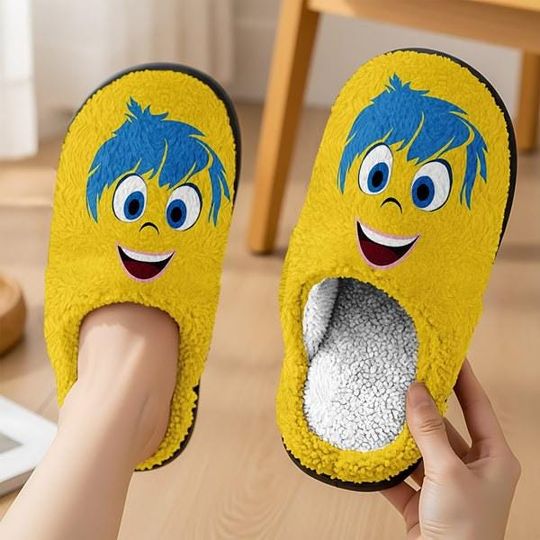 Discover Inside Out Cozy Slipper, Inside Out Joy Character Cozy Shoes, Disneyland Movie Fluffy Slipper, Joy Comfortable House Shoes
