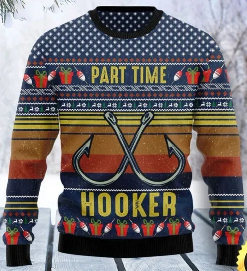 Discover Fishing Lover Funny Ugly Christmas Sweater