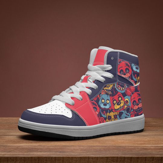 Freddy Kids High-top Shoes, FNAF Kids Shoes, Five Nights at Freddys Inspired Kids Shoes