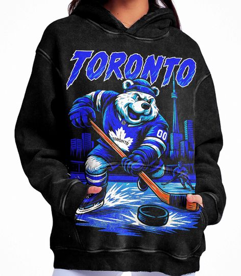 Discover Vintage Toronto Ice Hockey Acid Wash Hoodie, T-shirt, Unisex Shirt, Oversized Washed Faded Apparel Sweatshirt, Gift for him Gift for her.
