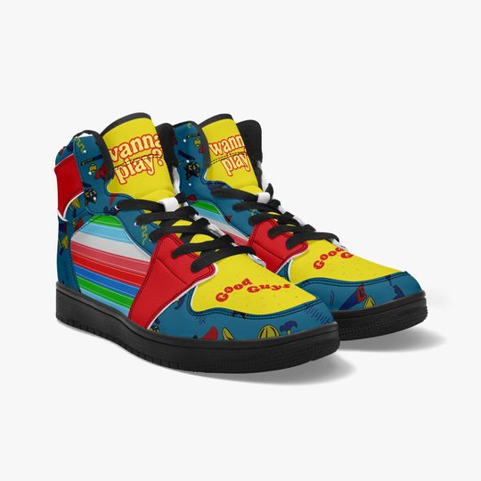 Chucky High Top Sneakers, Chucky Sneakers, Chucky Shoes, Childs Play Shoes, Childs Play Gift, Good Guys Shoes