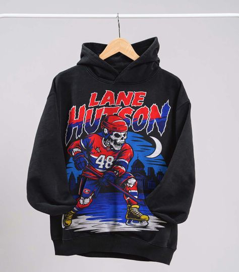 Discover Vintage Lane Hutson Montreal Hockey Acid Wash Hoodie, And T-shirt, Unisex Shirt, Retro Washed Apparel Sweatshirt, Gift for him Gift for her.