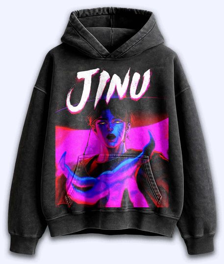 Discover Retro Saja Boys Jinu Demon Hunters Wash Hoodie, Anime Huntrix T Shirt, Unisex Shirt, Vintage Apparel Sweatshirt, Anime Lover Gift.