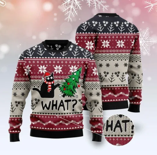 Discover Christmas Cat Ugly Sweater for Men and Women