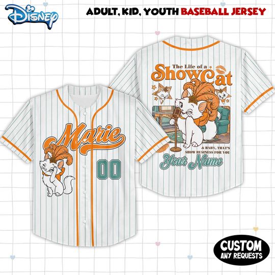 Discover Custom The Life of A ShowCat Baseball, The Aristocats Marie Cat Jersey, Gift For Baseball Fan, Disney Princess Matching Outfit