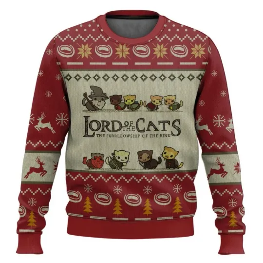 Discover Funny Cat Cosplay Ugly Christmas Sweater