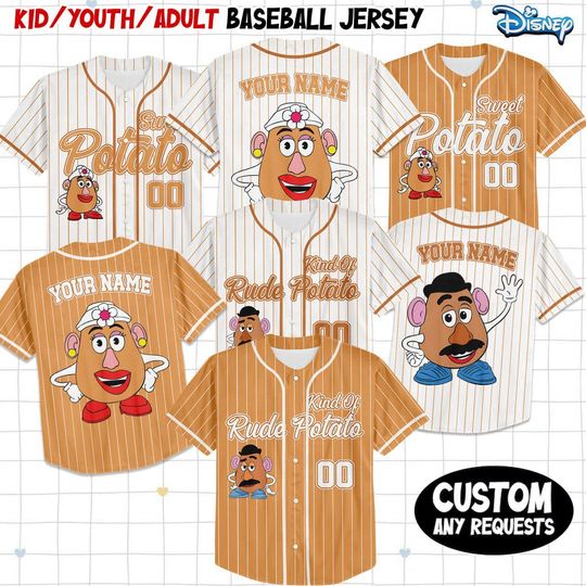 Custom Matching Thanksgiving Baseball, Funny Couple Jersey, Sweet Potato, Kind Of Rude Potato, Fall Season Husband Wife Gift, Humor Tee