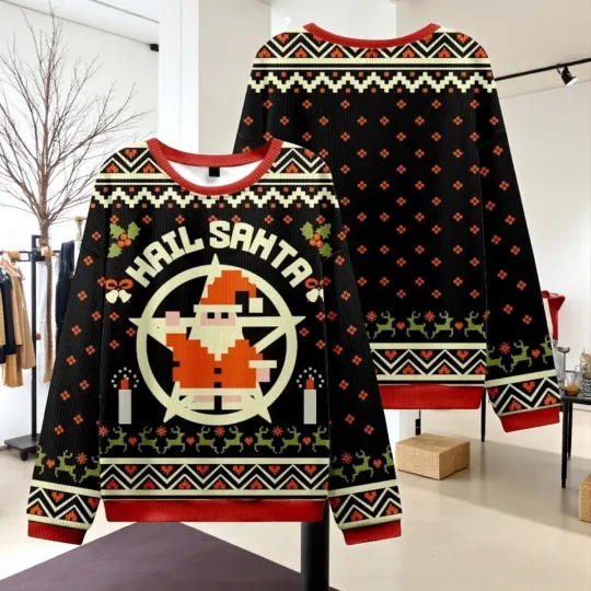 Discover Ugly Christmas Sweater Santa Claus Design Holiday Unisex Sweater