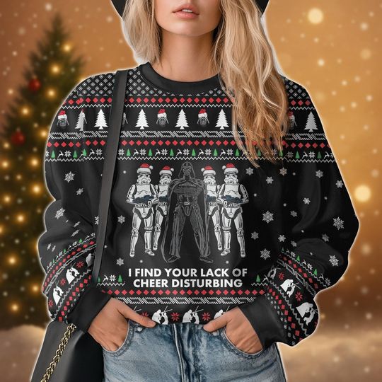 Discover Star Wars Christmas Sweater Darth Vader and Stormtrooper Disney Holiday Sweater Magic Kingdom Xmas Gift